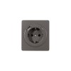 KR-78-0704-2 Розетка ROUND 1-ая с/з с/у з/ш 16А с USB A+C быстрой зарядки 5В/3А титан