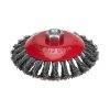Kranz KR-91-1203 Щетка коническая для УШМ, крученая стальная проволока, 125мм