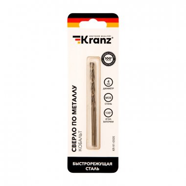 Фотография товара 'Kranz KR-91-0505 Сверло по металлу 4х75х43 мм «Кобальт»'