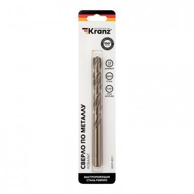 Фотография товара 'Kranz KR-91-0511 Сверло по металлу 10х133х87 мм «Кобальт»'