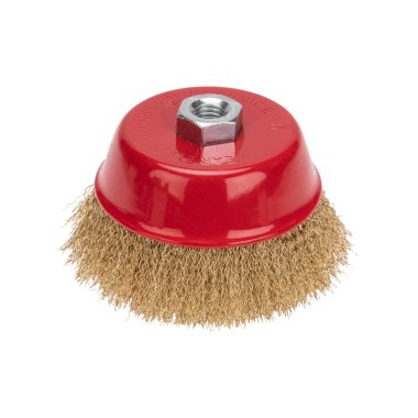 Фотография товара 'Kranz KR-91-1210 Щетка чашечная для УШМ, витая латунированная проволока, 125мм, М14'