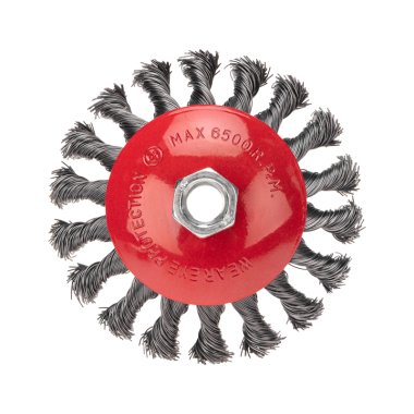 Фотография товара 'Kranz KR-91-1202 Щетка коническая для УШМ, крученая стальная проволока, 115мм, М14'