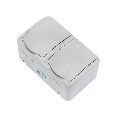 Фотография товара 'Kranz KR-78-0806 Блок горизонтальный 2 розетки Mini OG IP54'