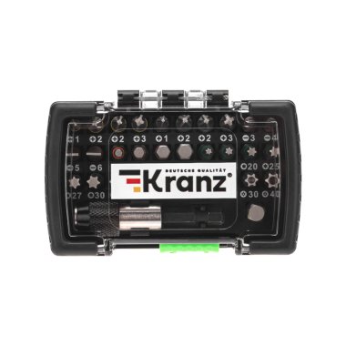 Фотография товара 'Kranz KR-92-0464 Набор бит с магнитным держателем, пластиковый кейс'