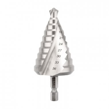 Фотография товара 'Kranz KR-12-6614 Сверло по металлу ступенчатое ТИТАН 9,0-36,0 мм'