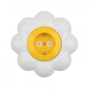 Фотография товара 'Kranz KR-78-0622 Розетка одноместная HAPPY Ромашка'