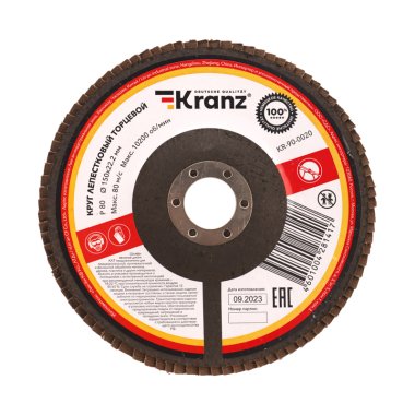 Фотография товара 'Kranz KR-90-0020 Круг лепестковый торцевой, P80, 150х22,2мм'