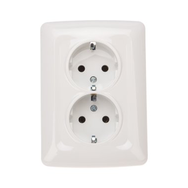 Фотография товара 'Kranz KR-78-0220DEA Розетка 2-ая керамика с/з с/у 16А'
