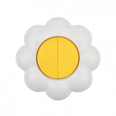 Фотография товара 'Kranz KR-78-0621 Выключатель двухклавишный HAPPY Ромашка'