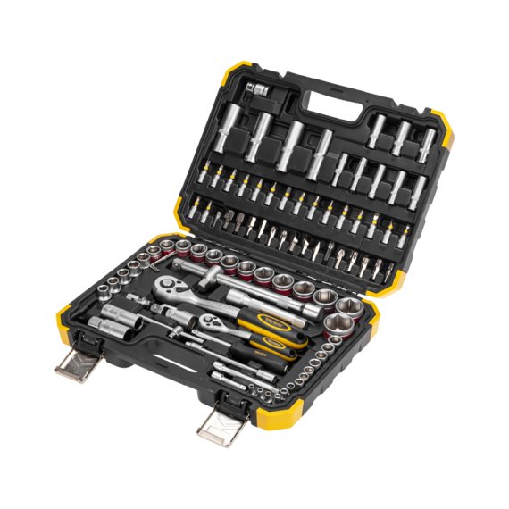 Фотография товара 'Kranz KR-66-6694 Набор инструментов, 1/2, 1/4, CrV, пластиковый кейс'