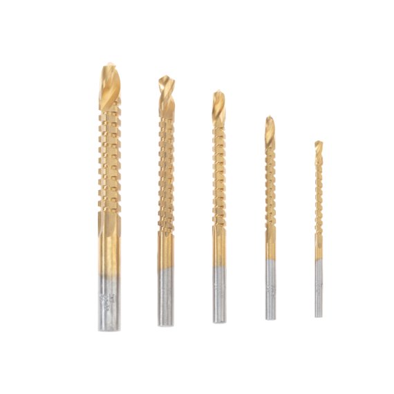 Фотография товара 'Kranz KR-91-0585 Набор cверл-фрез по металлу 3-4-5-6-8мм, HSS, ТИТАН, цилиндрический хвостовик'