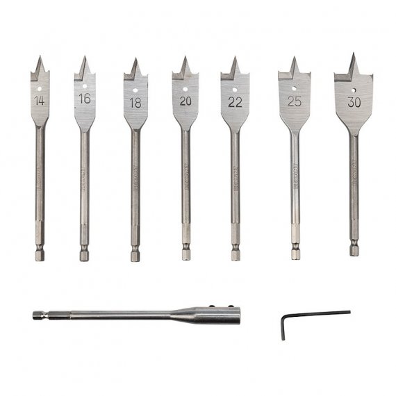 Фотография товара 'Kranz KR-91-0762 Набор сверл перовых по дереву 9 предметов'