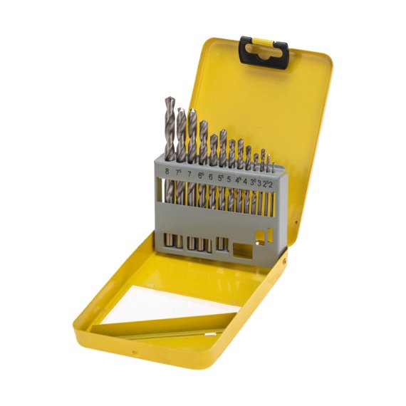 Фотография товара 'Kranz KR-91-0639 Набор сверл по металлу, 2-8мм (через 0,5мм), HSS, цилиндрический хвостовик'