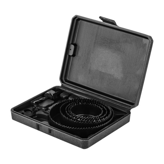 Фотография товара 'Kranz KR-92-0252 Набор кольцевых пил по дереву, 64-127 мм, 9 предметов'