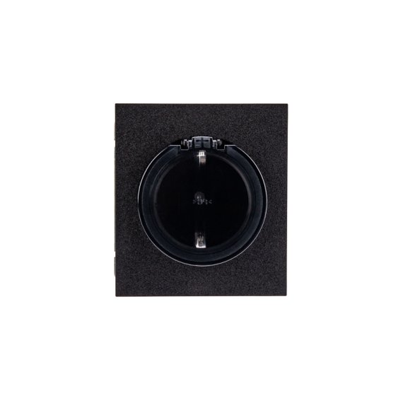 Фотография товара 'KR-78-0702-5 Розетка STRONG 1-ая с/з с/у, со шторками и крышкой 16А'