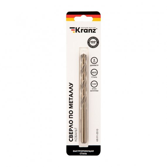 Фотография товара 'Kranz KR-91-0510 Сверло по металлу 8х117х75 мм'