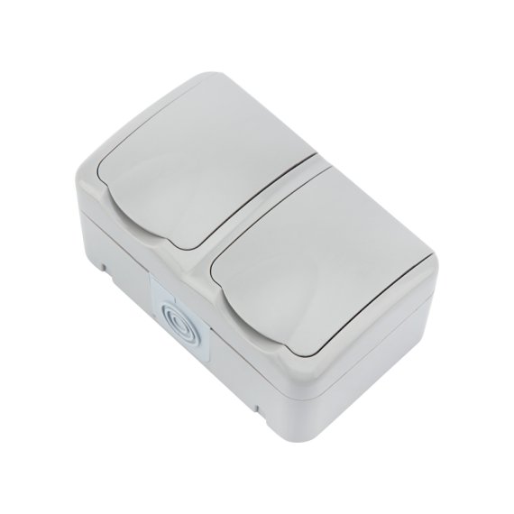 Фотография товара 'Kranz KR-78-0806 Блок горизонтальный 2 розетки Mini OG IP54'