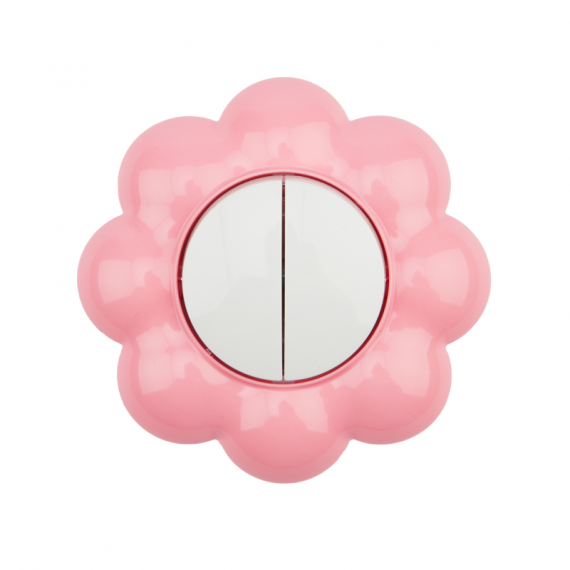 Фотография товара 'Kranz KR-78-0624 Выключатель двухклавишный HAPPY Цветок'