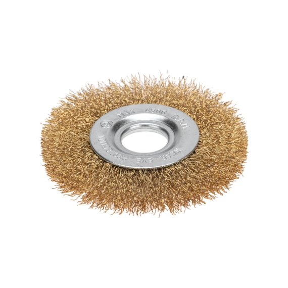 Фотография товара 'Kranz KR-91-1241 Щетка дисковая для УШМ, витая латунированная проволока, 100мм'