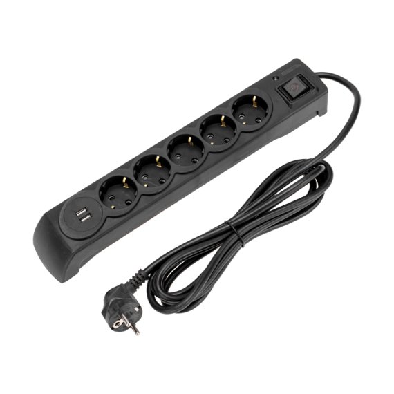 Фотография товара 'Kranz 13-4702 Фильтр сетевой 5 гнезд, 3м, 3х1,5мм?'