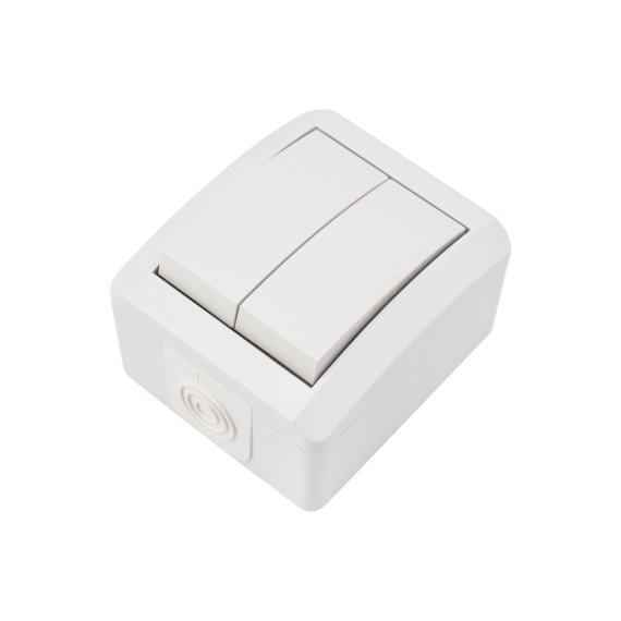 Фотография товара 'Kranz KR-78-0832 Выключатель двухклавишный INDUSTRIAL IP54, о/у'