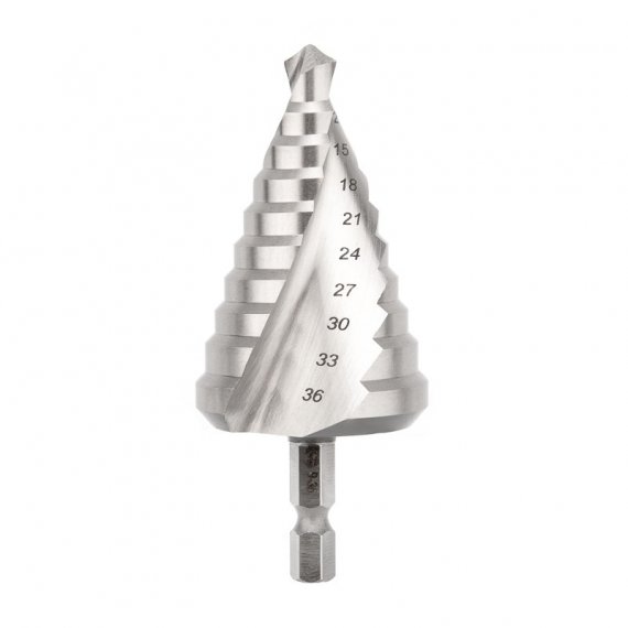 Фотография товара 'Kranz KR-12-6614 Сверло по металлу ступенчатое ТИТАН 9,0-36,0 мм'