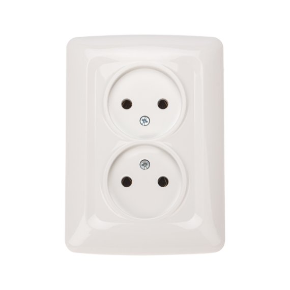 Фотография товара 'Kranz KR-78-0219 DEA Розетка 2-ая керамика б/з с/у 10А'