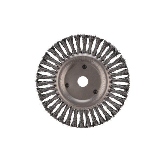 Фотография товара 'Kranz KR-91-1247 Щетка дисковая для УШМ, крученая стальная проволока, 200мм, отв. 22,23мм'