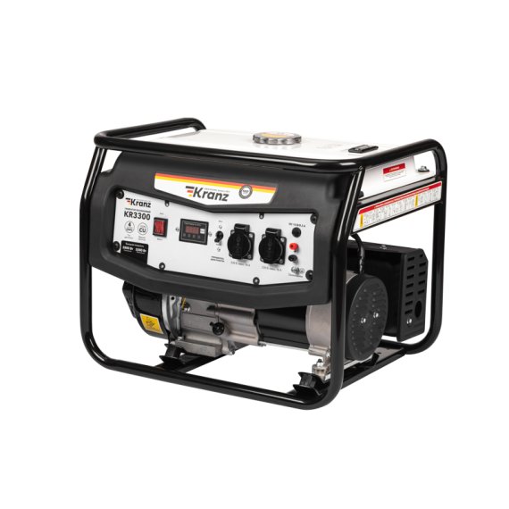 Фотография товара 'Kranz KR-16-1133Генератор бензиновый KR3300, 3,3кВт, 230В, 15л, ручной стартер'