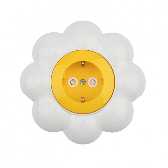 Фотография товара 'Kranz KR-78-0622 Розетка одноместная HAPPY Ромашка'