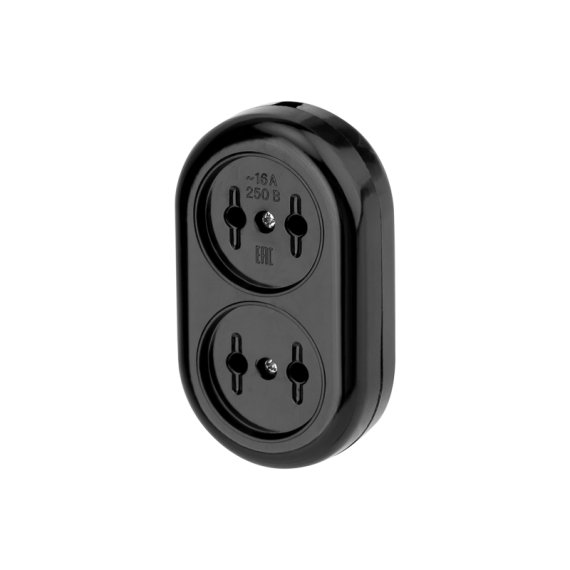 Фотография товара '11-8981 Колодка 2 гнезда карболитовая б/з 16А'