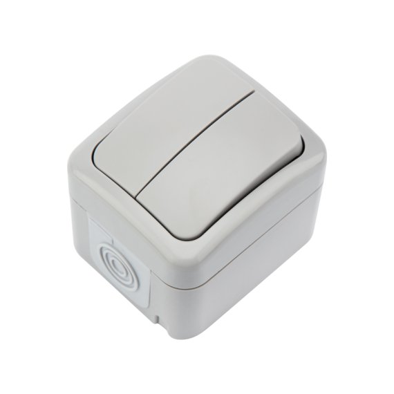 Фотография товара 'Kranz KR-78-0833 Выключатель двухклавишный Mini OG OG IP54, о/у'