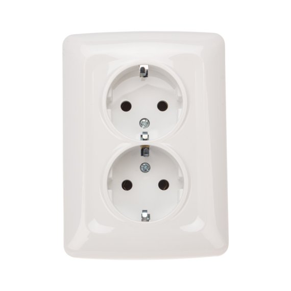 Фотография товара 'Kranz KR-78-0220DEA Розетка 2-ая керамика с/з с/у 16А'