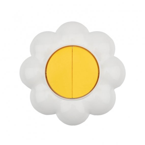 Фотография товара 'Kranz KR-78-0621 Выключатель двухклавишный HAPPY Ромашка'