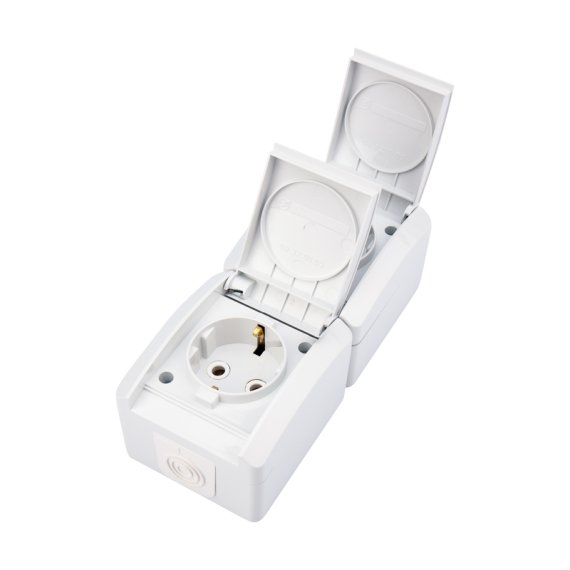 Фотография товара 'Kranz KR-78-0803 Блок горизонтальный 2 розетки (керамика) INDUSTRIAL IP54'