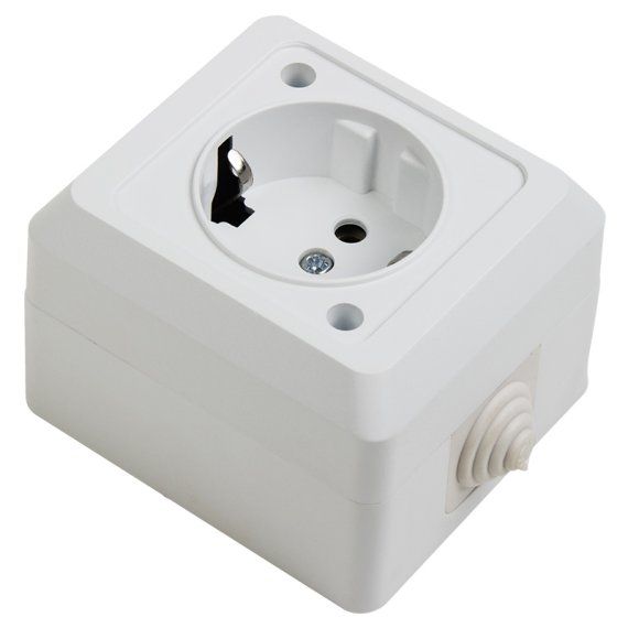 Фотография товара '78-0515 Розетка штепсельная влагозащищенная открытой установки c/з 16 А IP44'