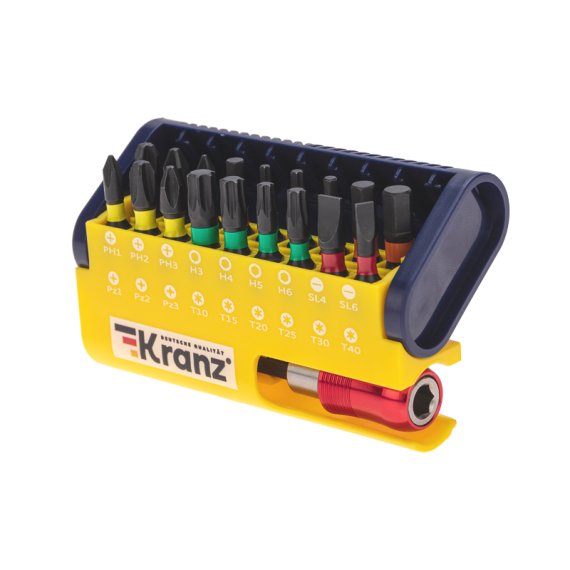 Фотография товара 'Kranz KR-92-0465 Набор бит с магнитным держателем, пластиковый кейс'