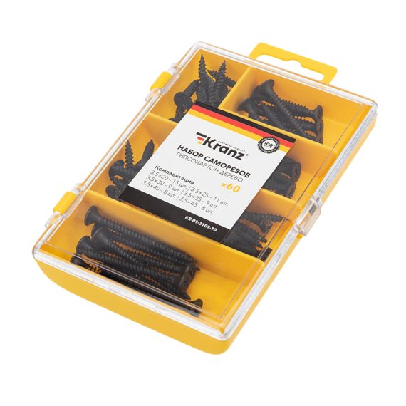 Фотография товара 'Kranz KR-01-3101-10 Набор саморезов по дереву'